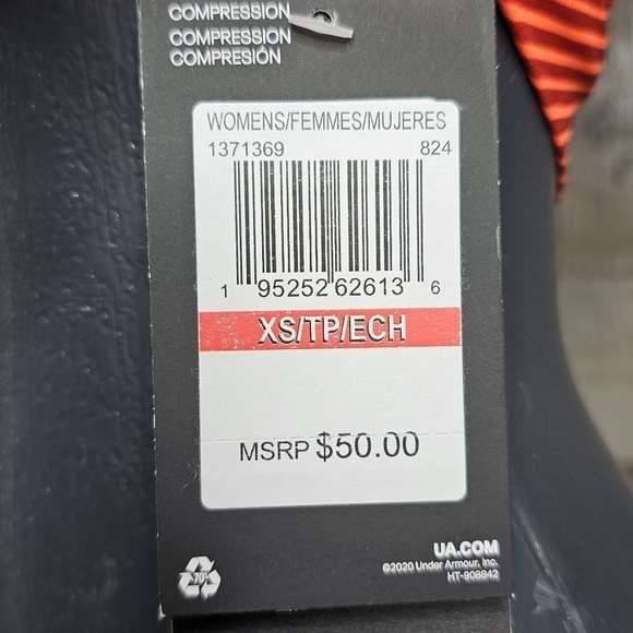 New Under Armour Project Rock HeatGeat Sports Bra Tangerine - XSmall - Picture 9 of 10